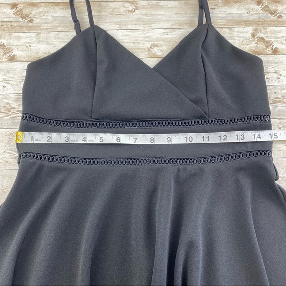 Francesca's Collection Jun & Ivy Black Skater Dress w/ Lattice Cut Outs - size L - Picture 8 of 13